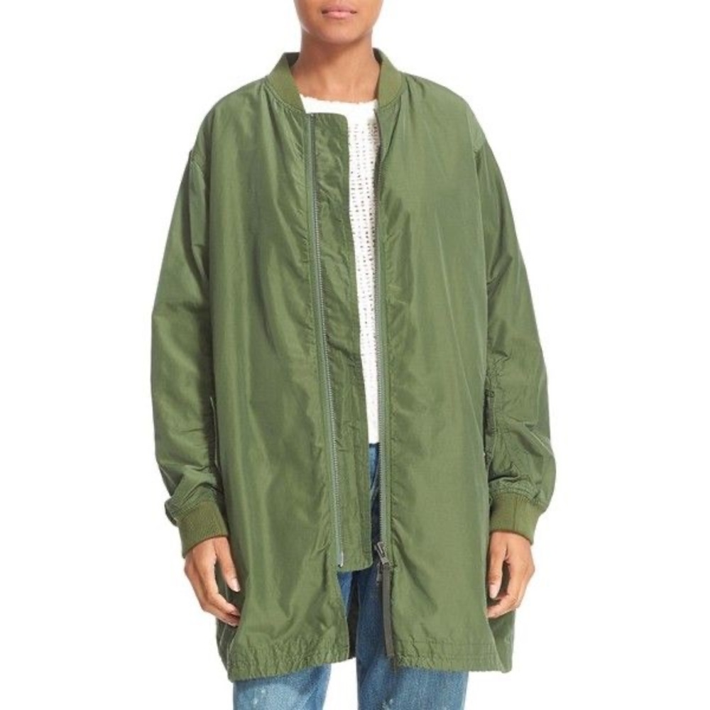 VINCE Oversized Parka Jacket in Ivy Green